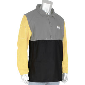 Ironcat® FR Cotton Apron w/ Black Anodized Snap Dark Brown M 8052/M