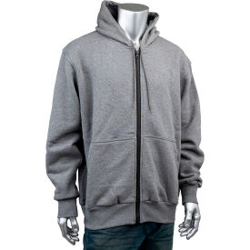 PIP® Men's AR/FR Zip Front Hooded Sweatshirt 5XL Gray 385-FRZH-GR/5X