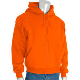 PIP® Men's AR/FR Zip Front Hooded Sweatshirt 3XL Orange 385-FRZH-OR/3X