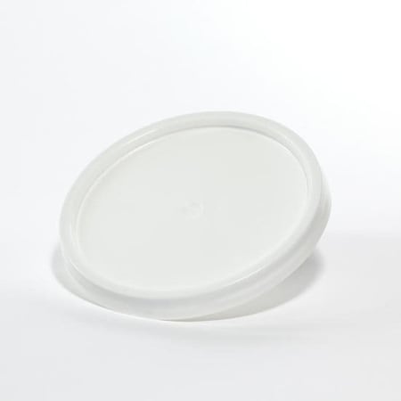 Cover, HDPE, White, 3.5-6 gal., Height: 1-3/16