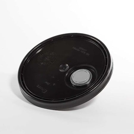 Cover, HDPE, Black, 3.5-6 gal., Height: 1-9/32