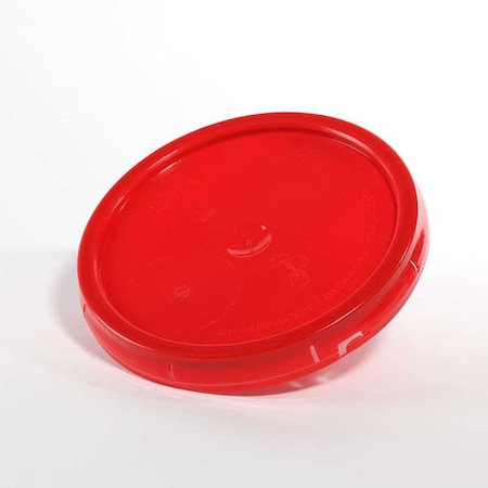 Cover, HDPE, Red, 3.5-6 gal., Height: 1-7/16