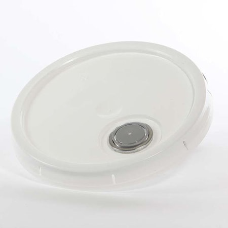 Cover, HDPE, White, 3.5-6 gal., Height: 1-7/16
