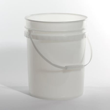 Open Head Pail, HDPE, Natural, 5 gal., Height: 14-7/16