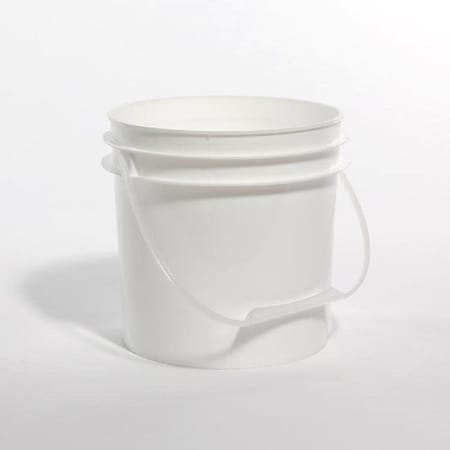 Open Head Pail, HDPE, White, 1 gal., Shape: Round MPN:01-05-048-00124