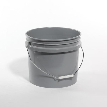 Open Head Pail, HDPE, Gray, 3.5 gal., Shape: Round MPN:01-05-048-00130