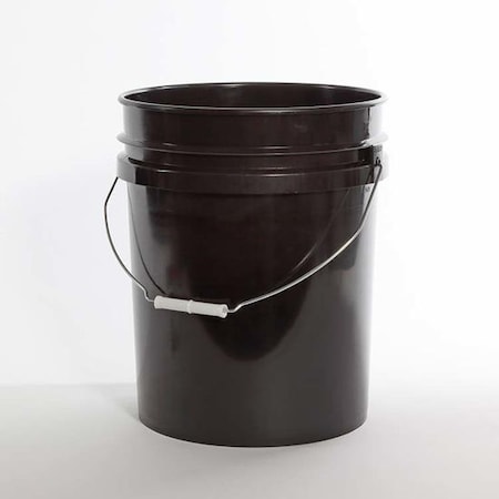 Open Head Pail, HDPE, Black, 5 gal., Height: 14-9/16