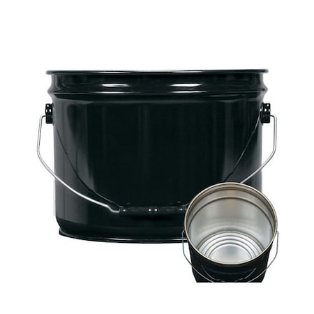Open Head Pail, Steel, Black, 3 gal. MPN:01-19-048-00174