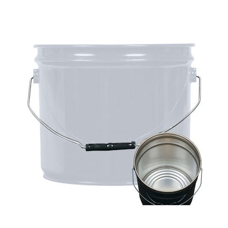 Open Head Pail, Steel, Gray, 3.5 gal., Handle Material: 9 ga. Wire Handle with Plastic Grip MPN:01-19-048-00176
