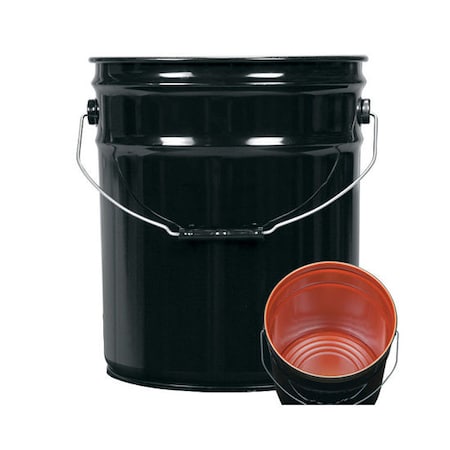 Open Head Pail, Steel, Black, 5 gal., Standards: UN Rated MPN:01-19-048-00186