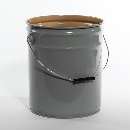 Open Head Pail, Steel, Gray, 5 gal., UN Rating Liquid: Y1.8/100 MPN:01-19-048-00189
