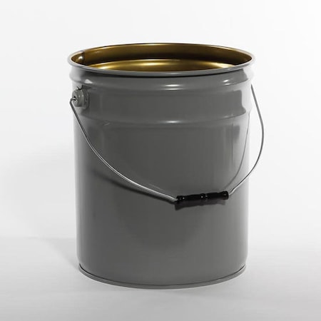 Open Head Pail, Steel, Gray, 5 gal., Handle Material: 9 ga. Wire Handle with Plastic Grip MPN:01-19-048-00191