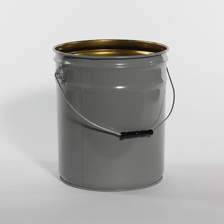 Open Head Pail, Steel, Gray, 5 gal., UN Rating Liquid: Y1.6/90 MPN:01-19-048-00192