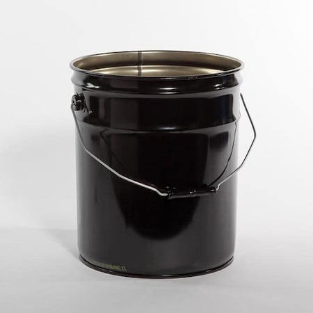 Open Head Pail, Steel, Black, 5 gal., UN Rating Liquid: Y2.0/100 MPN:01-19-048-00211