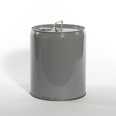 Tight Head Pail, Steel, Gray, 5 gal., UN Rating Liquid: X1.6/300 MPN:01-19-079-00014