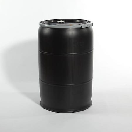 Plastic Drum, Fittings, OH, 55 gal., Blk MPN:03-14-048-00078