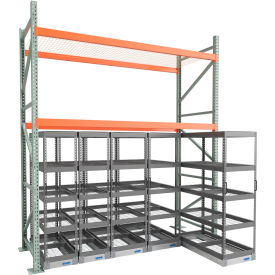 Pipp® 10' Wide Above Rack with (3) 48 x 24 & (2) 48 x 18 Under Rack Carriages AIF1048-324-218