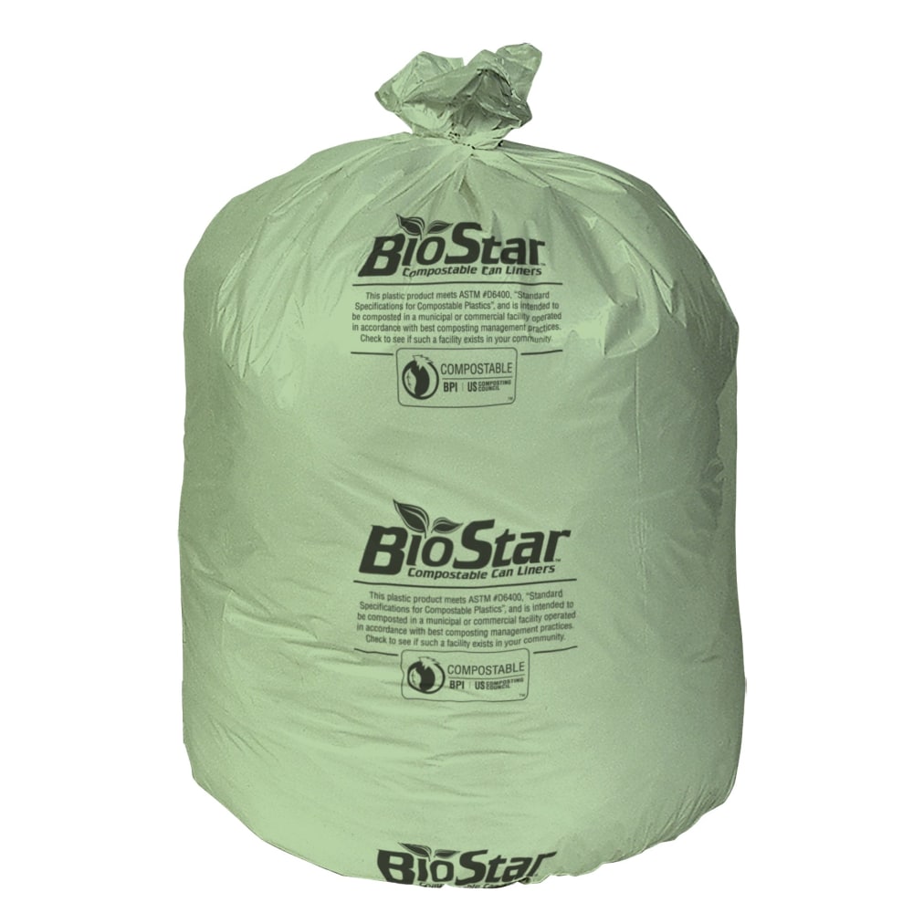 Pitt Plastics Liner BioStar, 43x48, 1Mil, Green, 100-Pack MPN:BS56G
