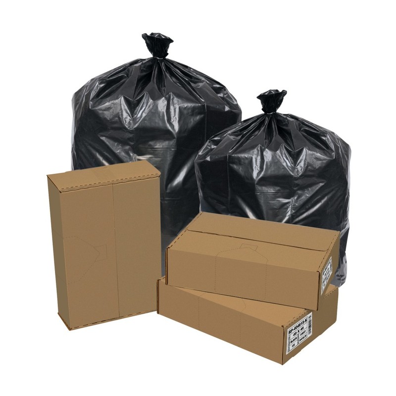 Pitt Plastics Repro Can Liners, 40 Gallon, Black, 1.2 mil, Pack Of 100 Liners MPN:EC404612K