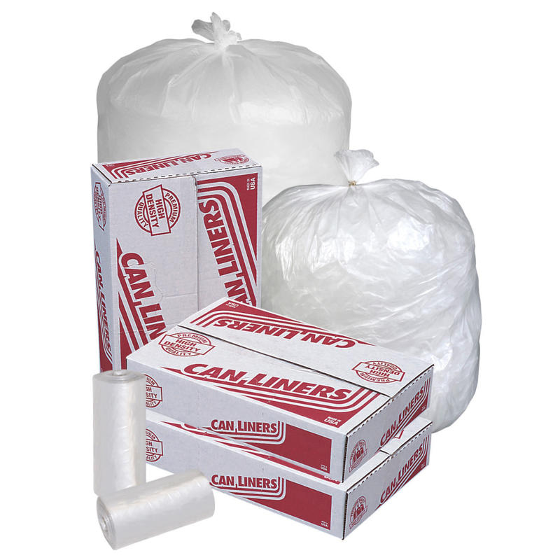 Pitt Plastics HD 14-micron Can Liners, 40 - 45 Gallons, 0.55 mil, 48in x 40in, Natural, Pack Of 250 Liners MPN:MR404814MC