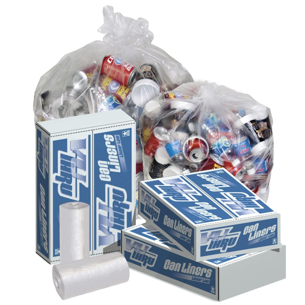 Pitt Plastics Linear Low-Density Can Liners, 0.95-mil, 23 Gallons, Clear, Case of 100 MPN:P4430XC