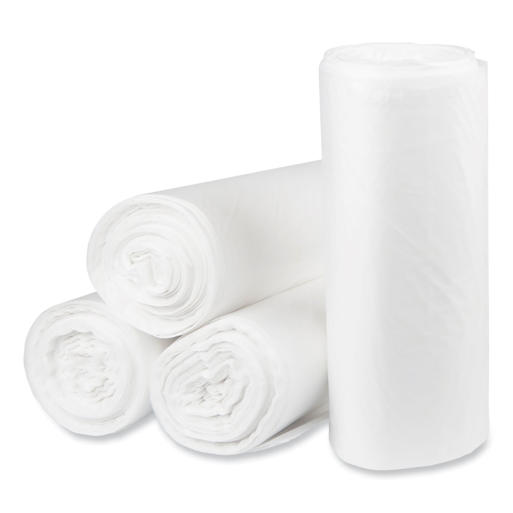 Pitt Plastics Eco Strong Plus Can Liners, 40 gal, 14 mic, 40in x 46in, Natural, Perforated Roll, 250/Carton MPN:PCRH404614N