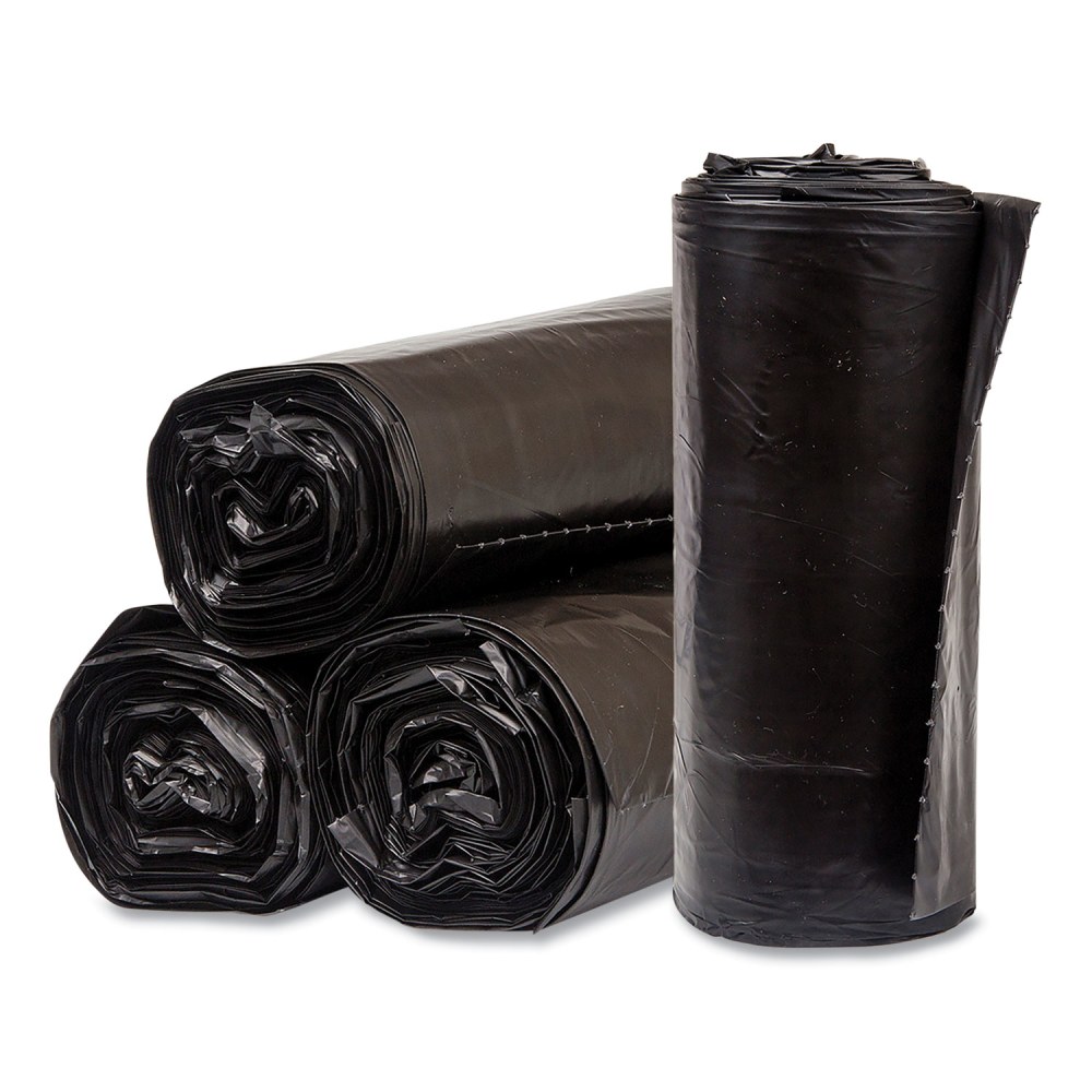 Pitt Plastics Eco Strong Plus Can Liners, 60 gal, 1.35 mil, 38in x 58in, Black, Perforated Roll, 100/Carton MPN:PCRL3858SHK