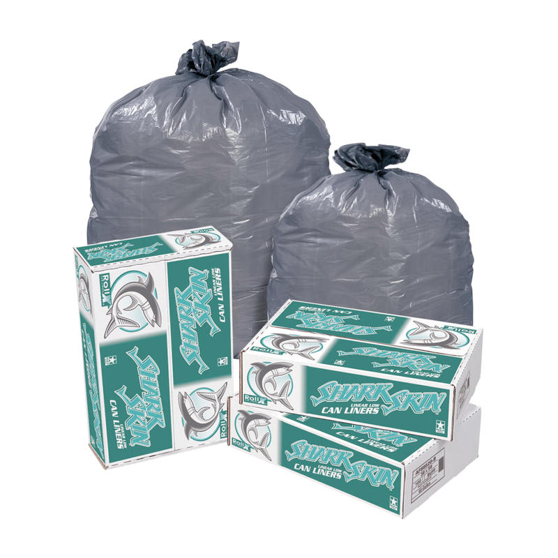 Pitt Plastics Shark Skin 1.1-mil Can Liners, 43in x 48in, 56 Gallons, Gray, Carton Of 100 MPN:RX493XG
