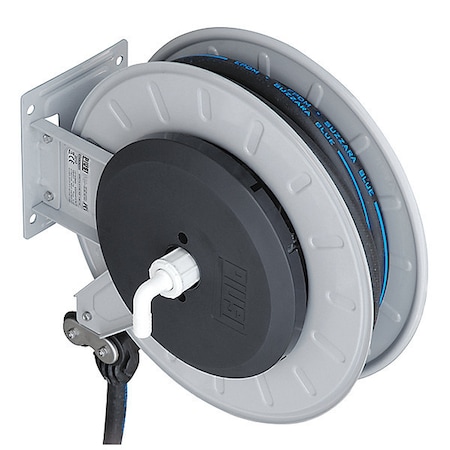 Spring Return Hose Reel, 3/4 in Hose Diameter, 26 1/4 ft Length, 150 psi Max. Pressure, Gray MPN:F00750340
