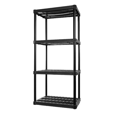 Shelf Unit, 24 in D, 36 in W, 73 in H, 4 Shelves, Black MPN:PLA962463RS