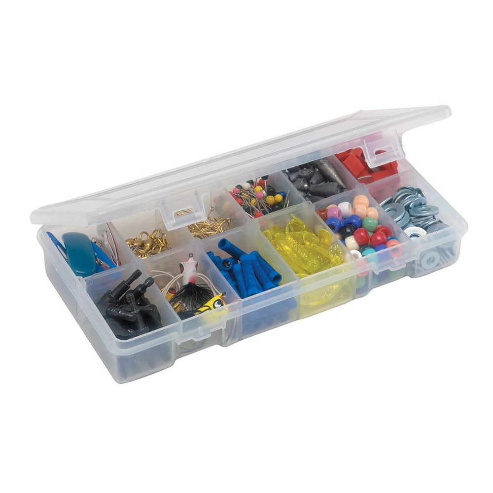 Small Parts Boxes & Organizers; Product Type: Compartment Box ; Lock Type: Tension Latch ; Width (Inch): 4 ; Number of Dividers: 6 ; Removable Dividers: Yes ; Color: Clear MPN:345500