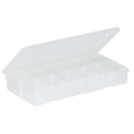 Adjustable Compartment Box with 6 to 12 compartments, Plastic, 1 3/8 in H x 4-1/4 in W MPN:3455-00