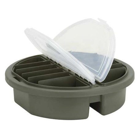 Bucket Top Compartment Box with 18 compartments, Plastic, 3 3/4 in H x 12 in W MPN:725-001
