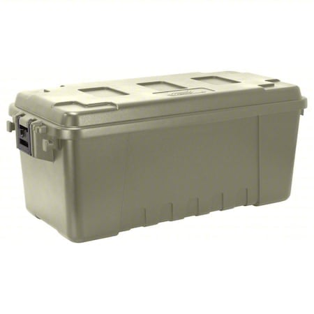 Stackable Storage Trunk W/ Lid, 17 gal, 30 in L x 14-1/4 in W x 12-3/4 in H, Green, Plastic MPN:PLA17OD