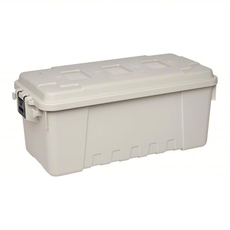 Stackable Storage Trunk W/ Lid, 17 gal, 30 in L x 14-1/4 in W x 12-3/4 in H, Smoke, Plastic MPN:PLAT17SME