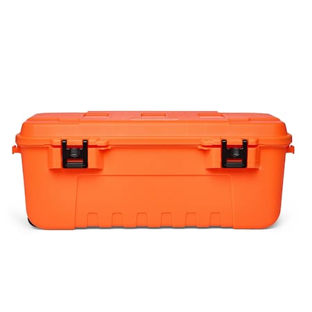 Stackable Storage Trunk W/ Lid, 27 gal, 37-1/4 in L x 18 in W x 14 in H, Blaze Orange, Plastic MPN:PLAT19BOE