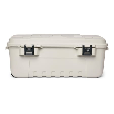 Stackable Storage Trunk W/ Lid, 27 gal, 37-1/4 in L x 18 in W x 14 in H, Smoke, Plastic MPN:PLAT19SME