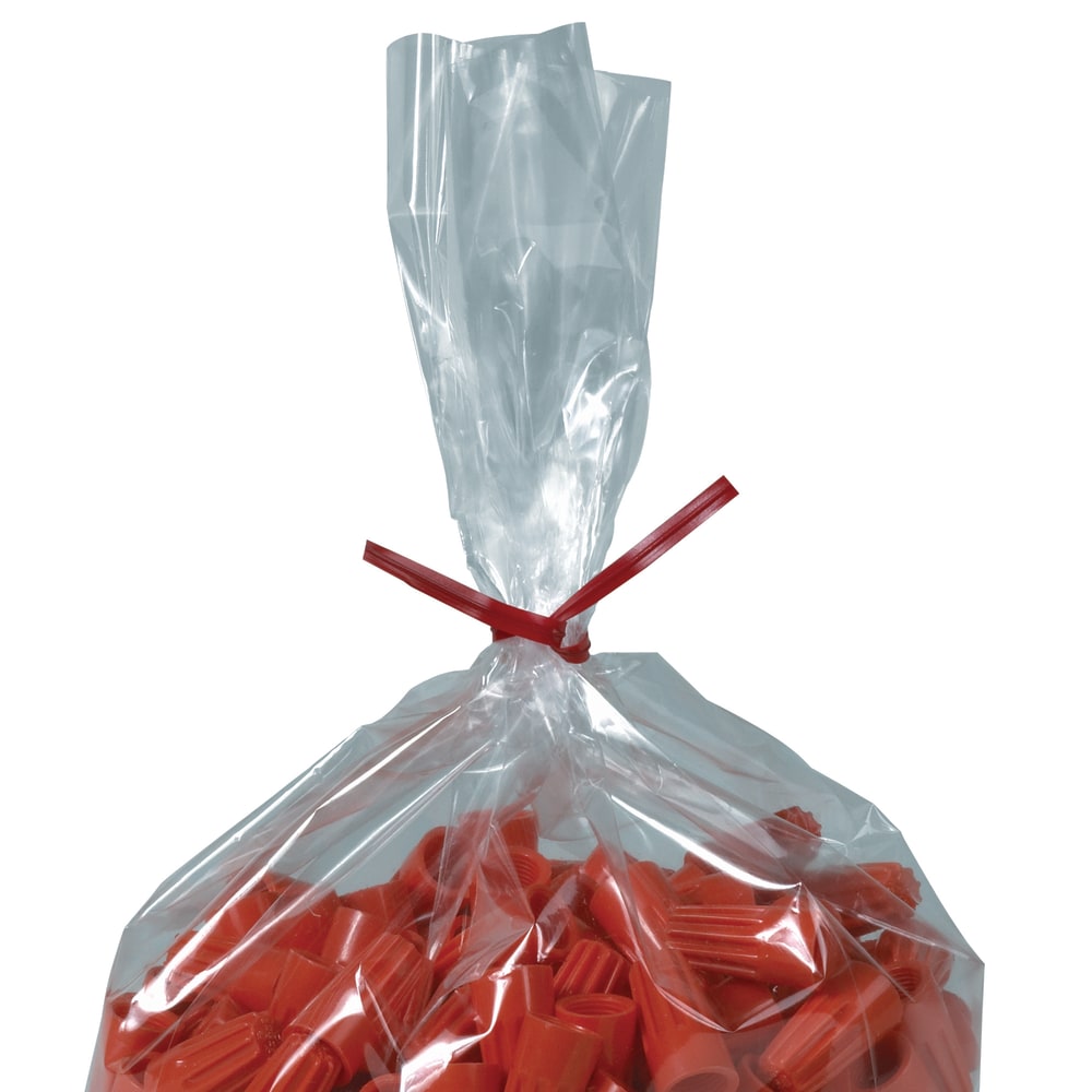 Plastic Ties For Poly Bags, 3/16in x 4in, Red, Box Of 2, 000 MPN:PLT4R