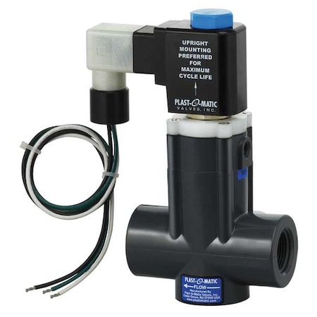 Solenoid Valve, 2-Way, 2-Position, Normally Closed, 1 in Pipe Size, 120VAC, Inline Single, PVC MPN:EASMT6V22W24-120/60-PV