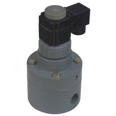 Solenoid Valve, 2-Way, 2-Position, Normally Closed, 3/4 in Pipe Size, 120VAC, Inline Pilot, PVC MPN:PS075VW11-120/60-PV