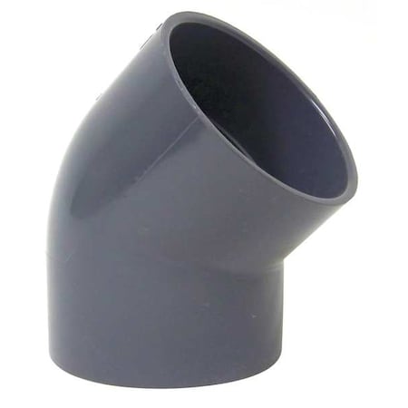 45 Degree Elbow, 4 in Duct Dia, Type I PVC, 7-1/8