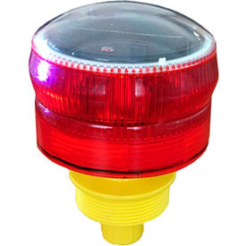 Plasticade 360° Red Solar LED Airport Barricade Light 4 Bulbs 5