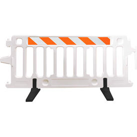 Plasticade 2004-W-HIPLR 6' All Plastic Crowd Control Barricade W/ Rubber Feet Interlocking White 2004-W-HIPLR