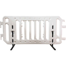 Plasticade 2007-W Easy Set Up Plastic Walled Crowd Control Barricade W/ Steel Legs & Feet White 2007-W