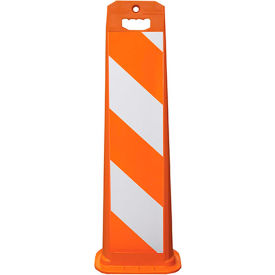 Plasticade Vertical Panel Channelizer Barricade W/ Oversized Handle Orange Diamond Grade Sheets 4100-O-36-DG