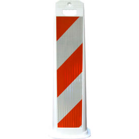 Plasticade Vertical Panel Channelizer Barricade W/ Oversized Handle White HIP Grade Sheets 4100-W-36-HI-P