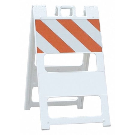 Folding Barricade, Plastic, 45 in Height, 16 lb, White MPN:100-WT12EG