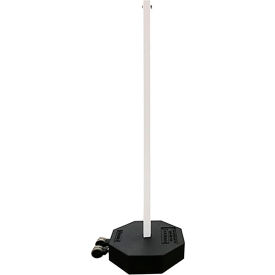Plasticade Portable Post Sign Stand w/ 60 Lb. Recycled Rubber Base w/ Wheels & White 60