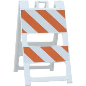 Plasticade 100-WT12B8EG All Plastic Maintenance Free Type II Traffic Barricade White Foldable 100-WT12B8EG