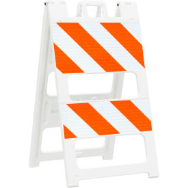 Plasticade 100-WT12B8HI-P All Plastic Maintenance Free Type II Traffic Barricade White Foldable 100-WT12B8HI-P